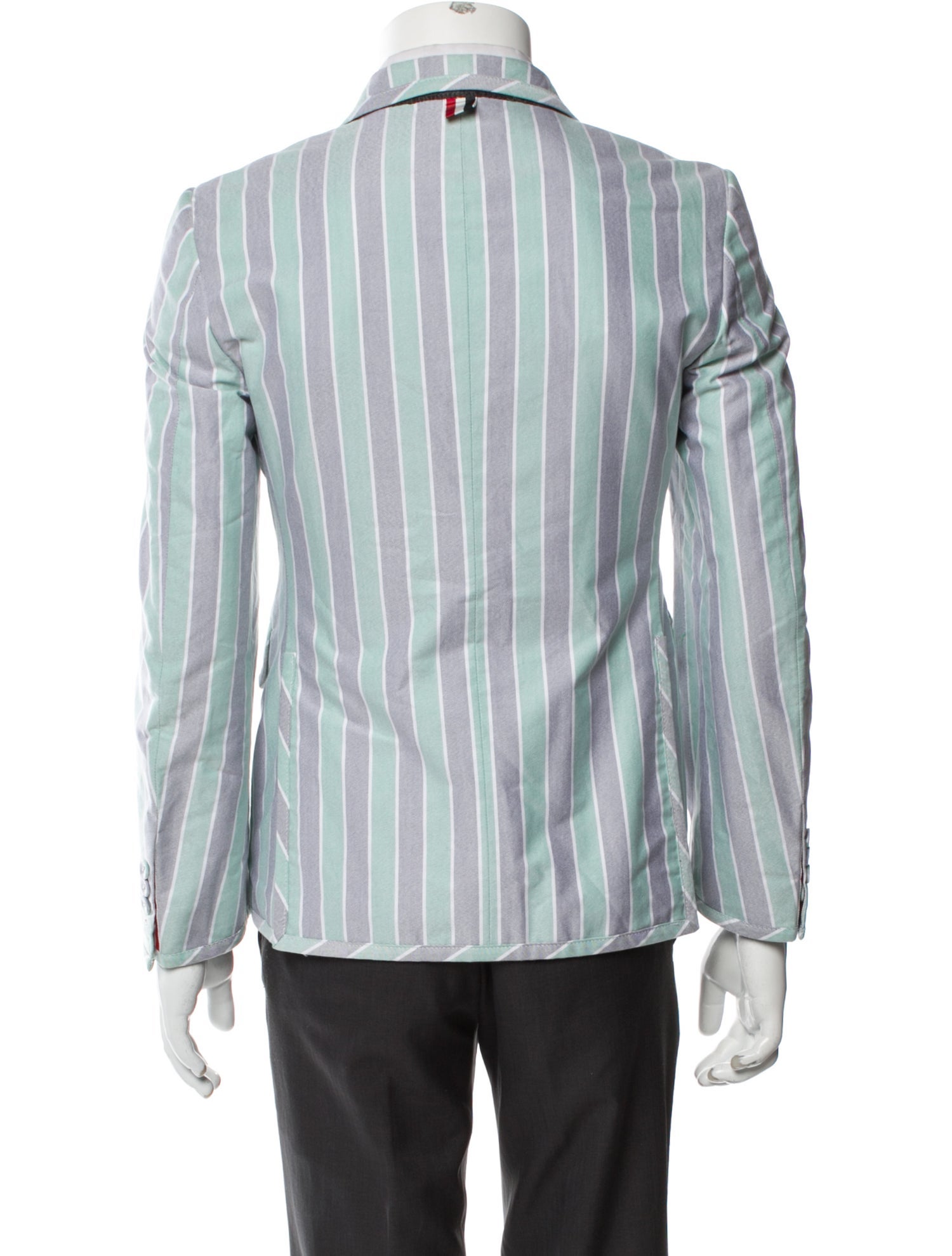 Thom Browne Striped Grosgrain Trim Blazer
